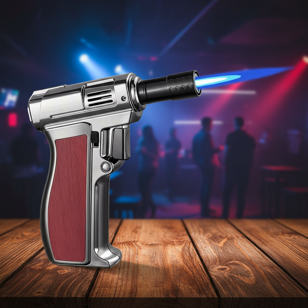 Gas Lighter Torch "Gun Metal Color" Pistol grip Handle