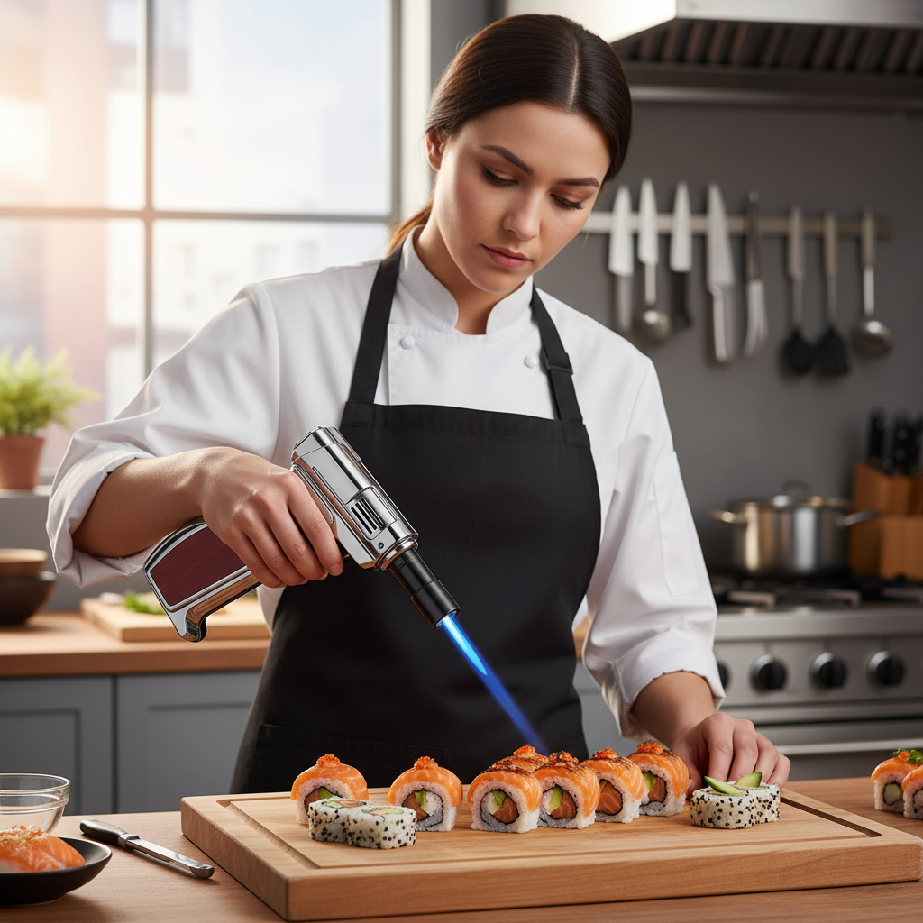 Gas Lighter Torch "Gun Metal Color" Pistol grip Handle