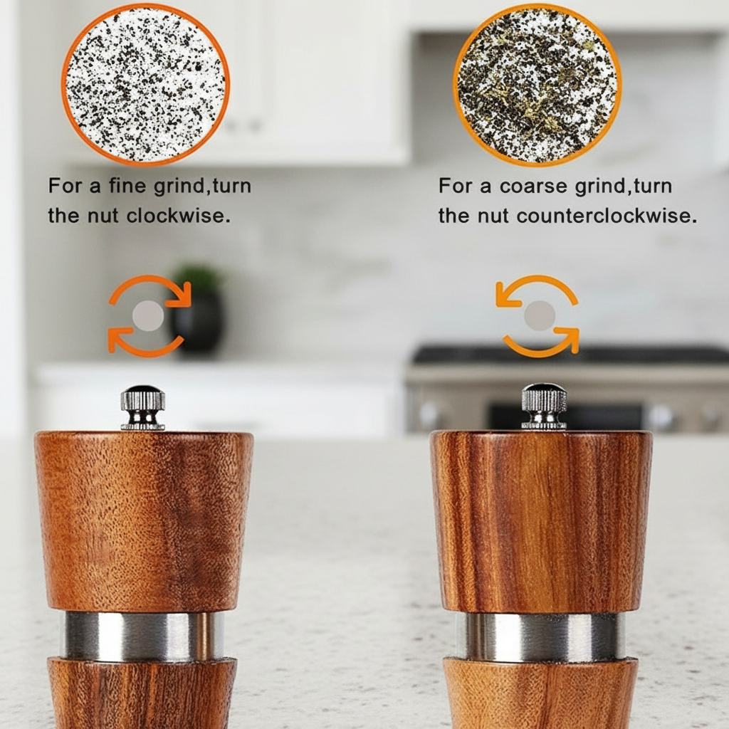 Spice Mill Set, with Metal ring, 2pcs