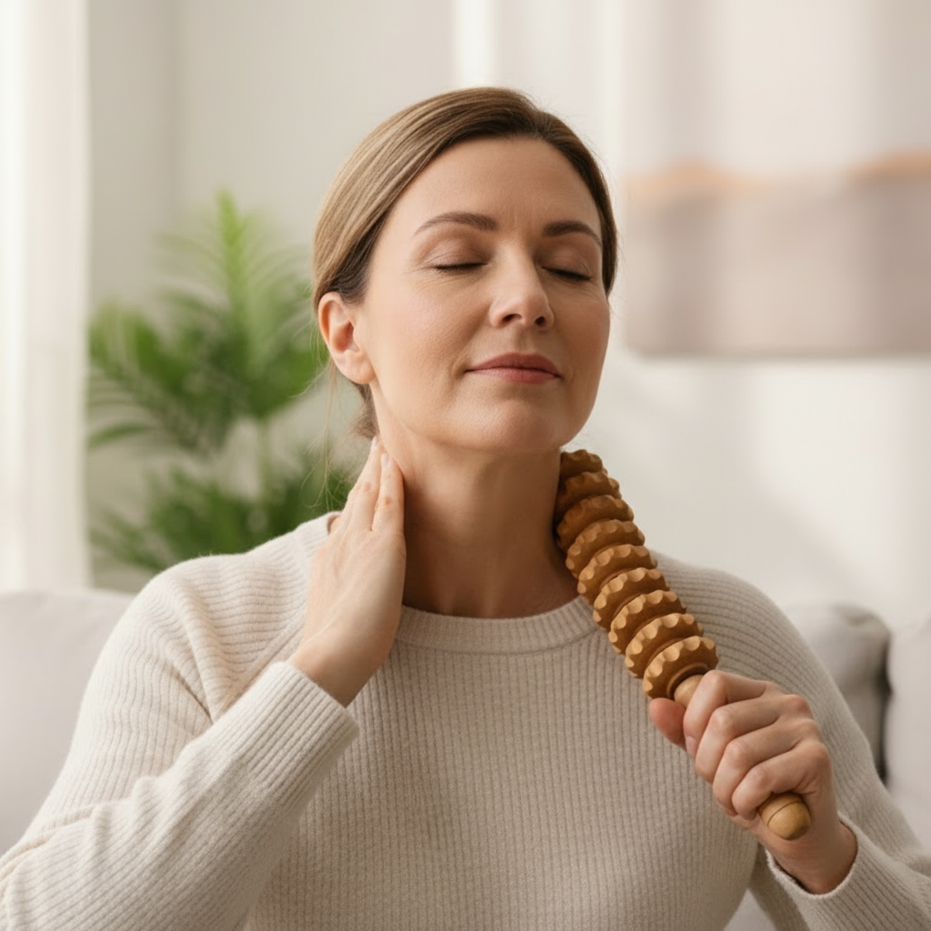 Wooden Massage Roller Stick, 12 Axes