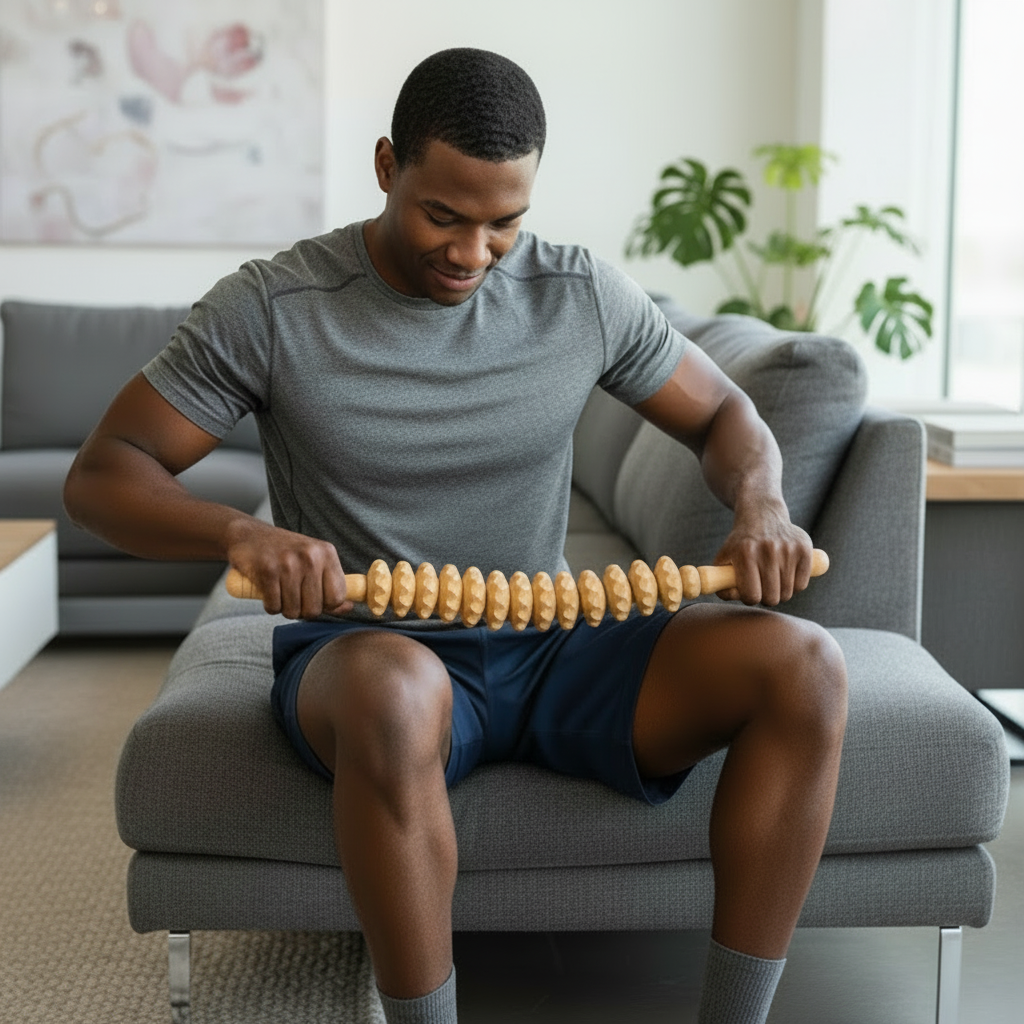 Wooden Massage Roller Stick, 12 Axes