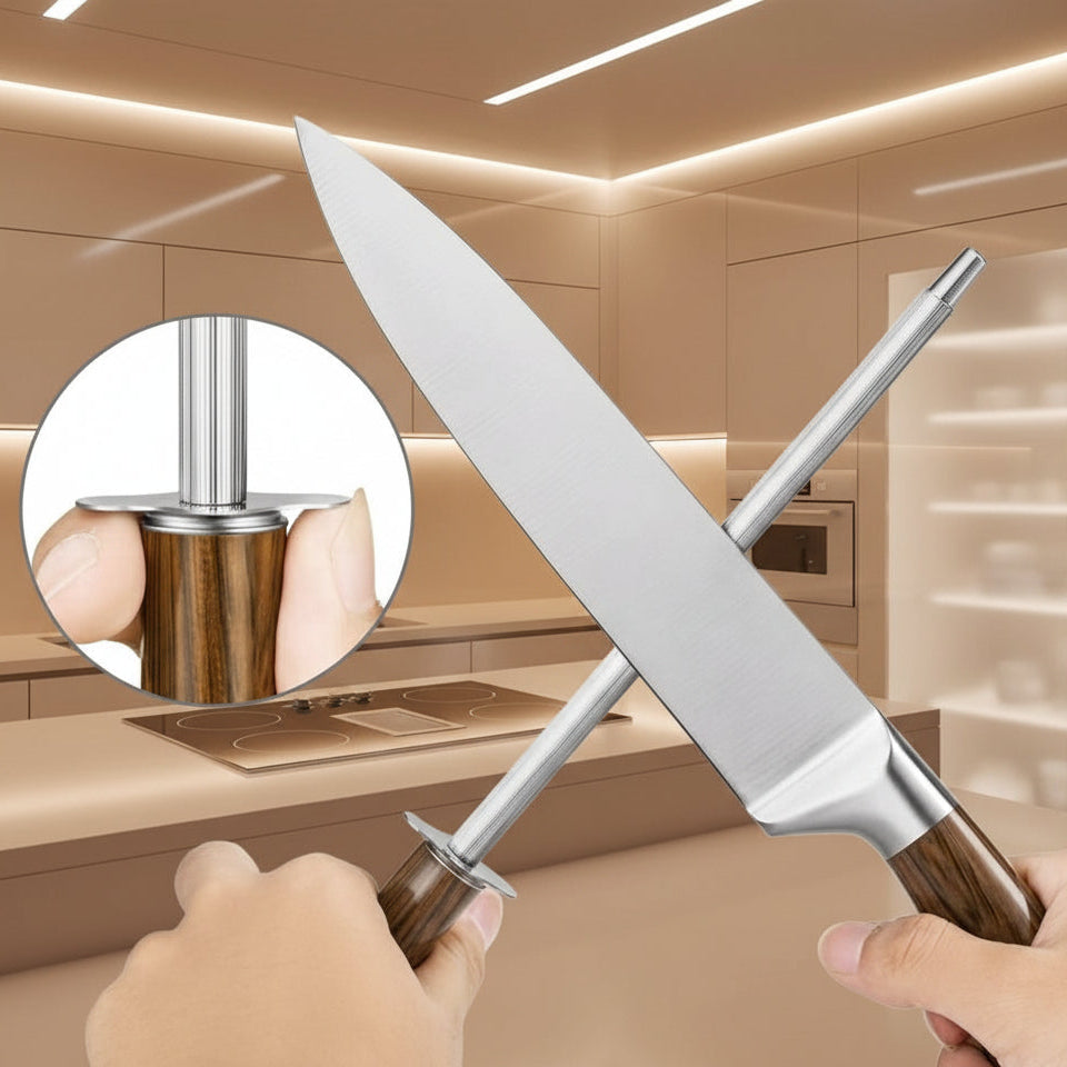 Kitchen Knives Set, Stainless Steel, 8pcs set, including Block and Sharpener