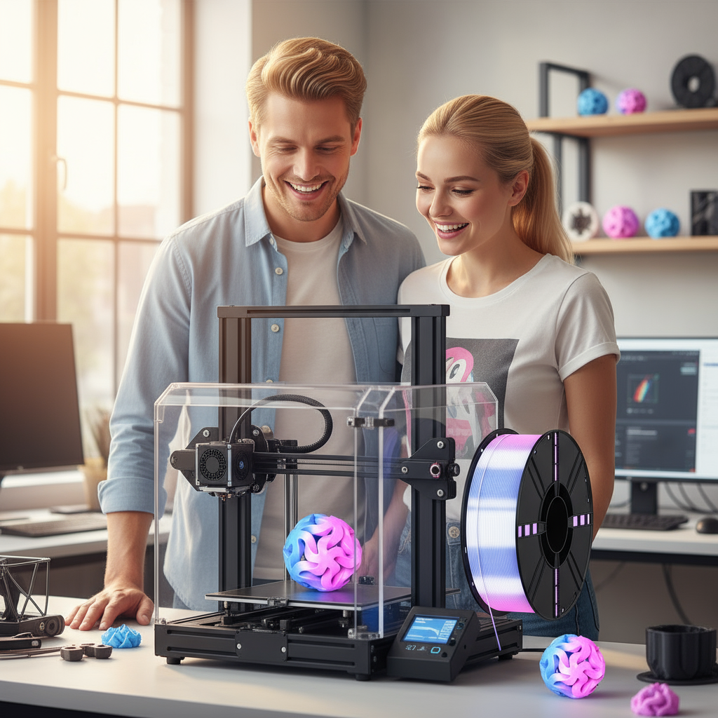 PLA 3D Printer Filament, Silk Two-Color, 1kg (2.2lb) Spool, 1.75mm +/- 0.02mm