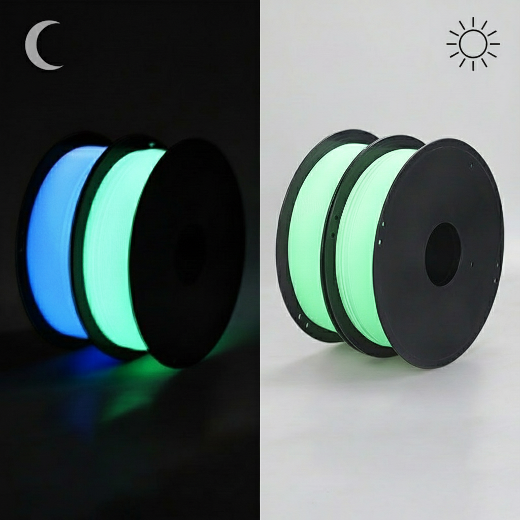 PLA 3D Printer Luminous Filament, 1kg (2.2lb) Spool, 1.75mm +/- 0.05mm