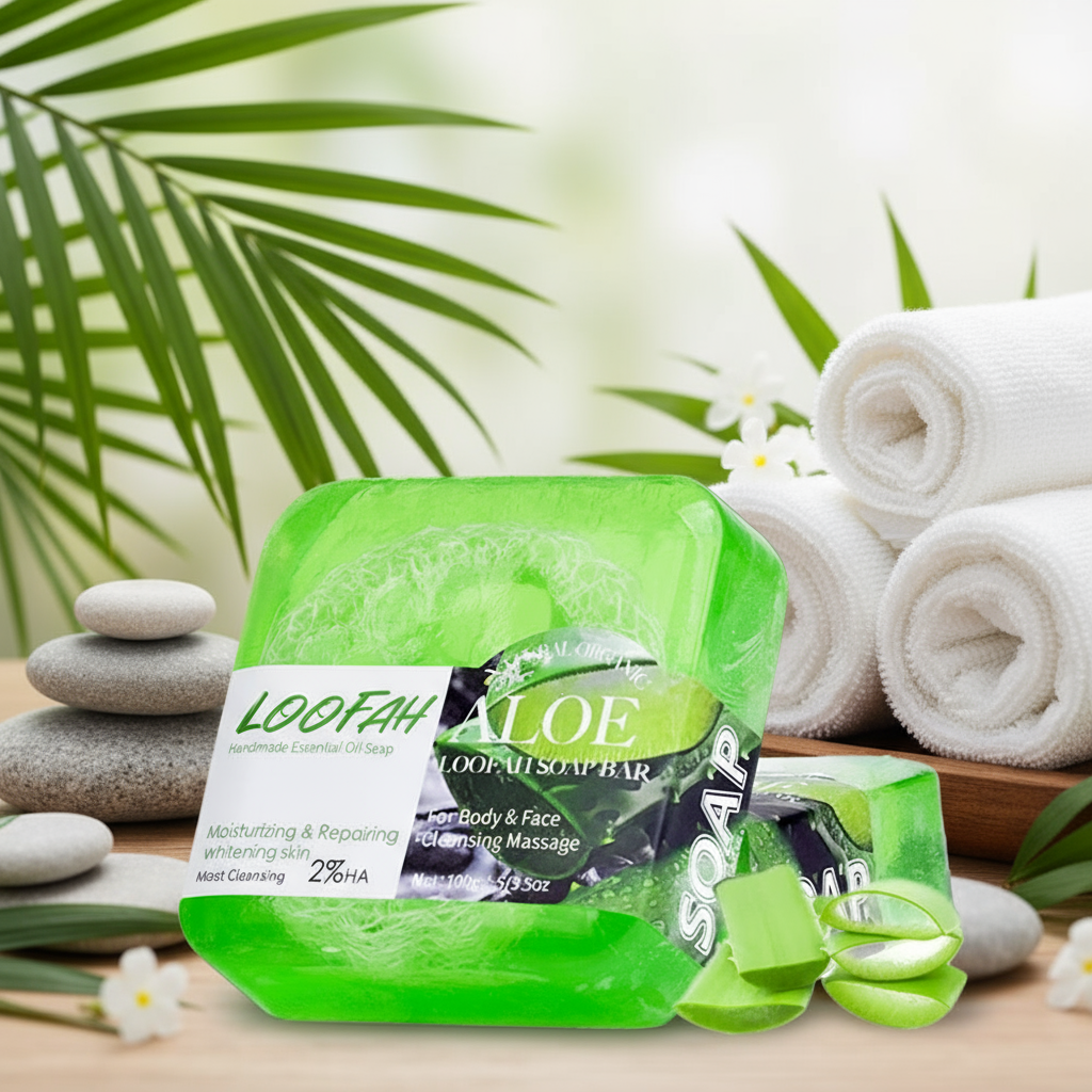 Aloe Vera and Loofah Soap, 100g