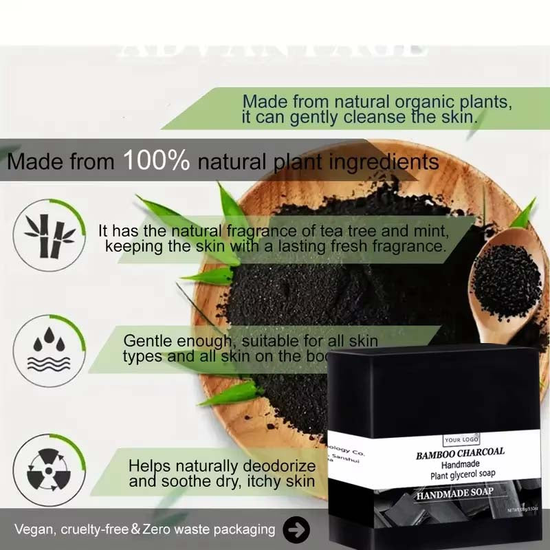 Handmade Soap with Bamboo Charcoal, 100g