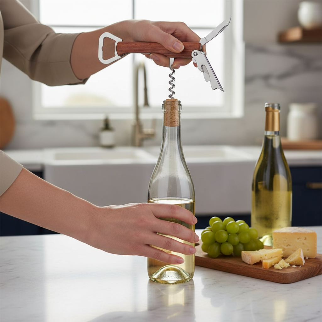 Wine/Beer Bottle Opener, Hardwood Handle