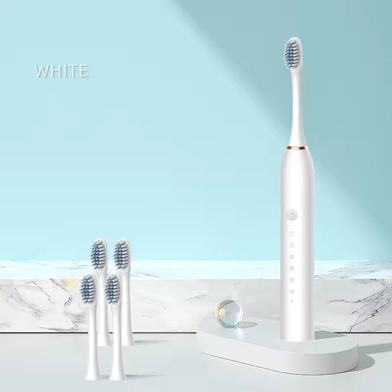 Sonic Electric Toothbrush, White, Waterproof, Rechargeable