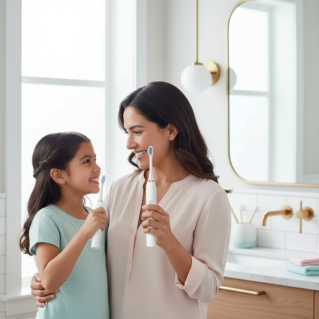 Sonic Electric Toothbrush, White, Waterproof, Rechargeable