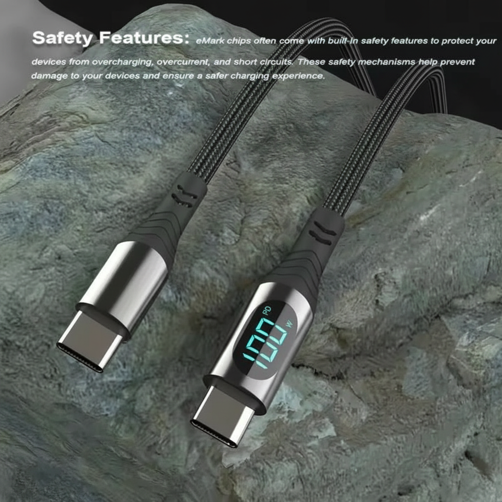 LED 6.5ft Type-C to Type-C Charging Cable, 100W