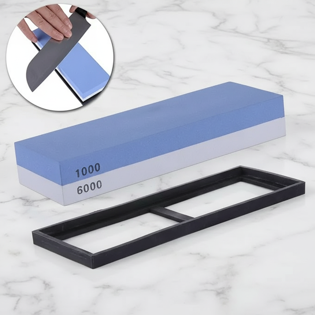 Knives Sharpening Water Stone, with a bonus Angle Guide