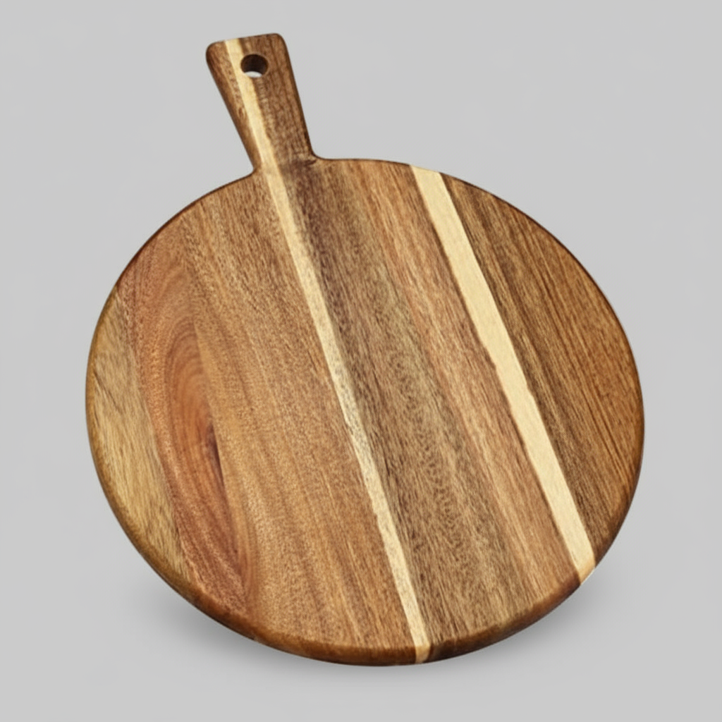 Round Cutting/Serving Board, Acacia Wood, 16x14"