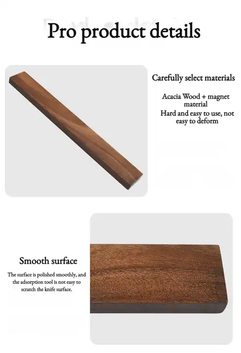 Magnetic Knife Holder, Acacia Hardwood, 16"