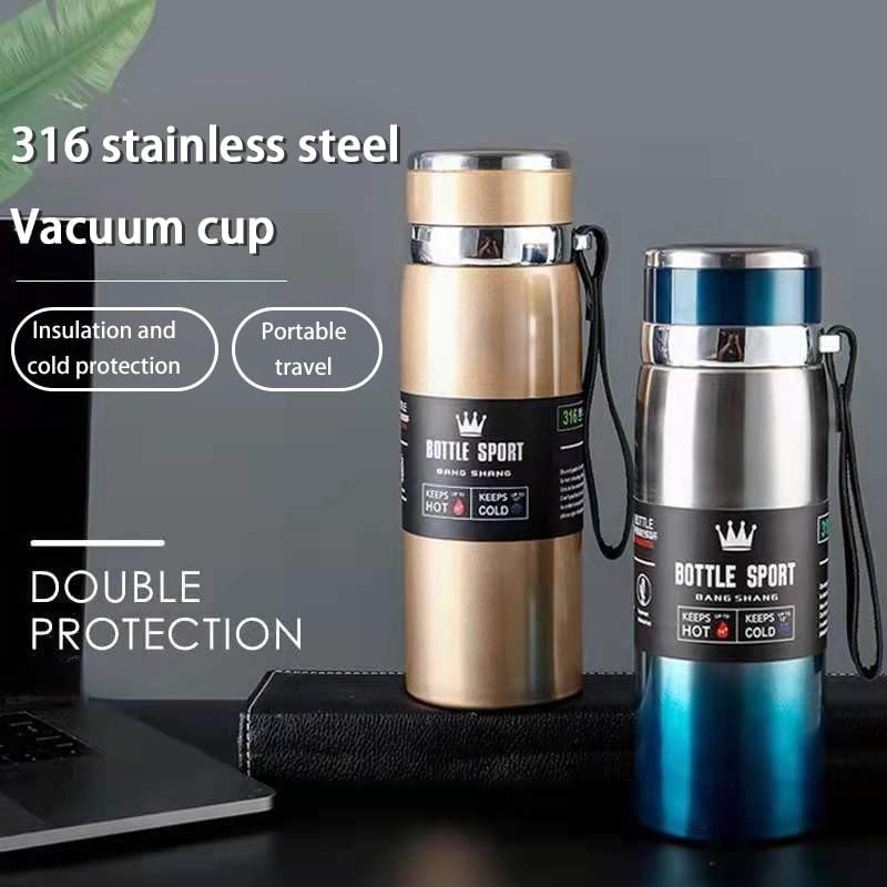 Vacuum Insulated Thermos, Double-wall Stainless Steel, 34 Oz