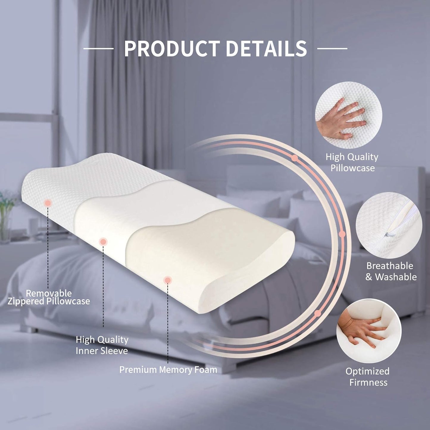 Memory Foam Pillow, 12x16 inches