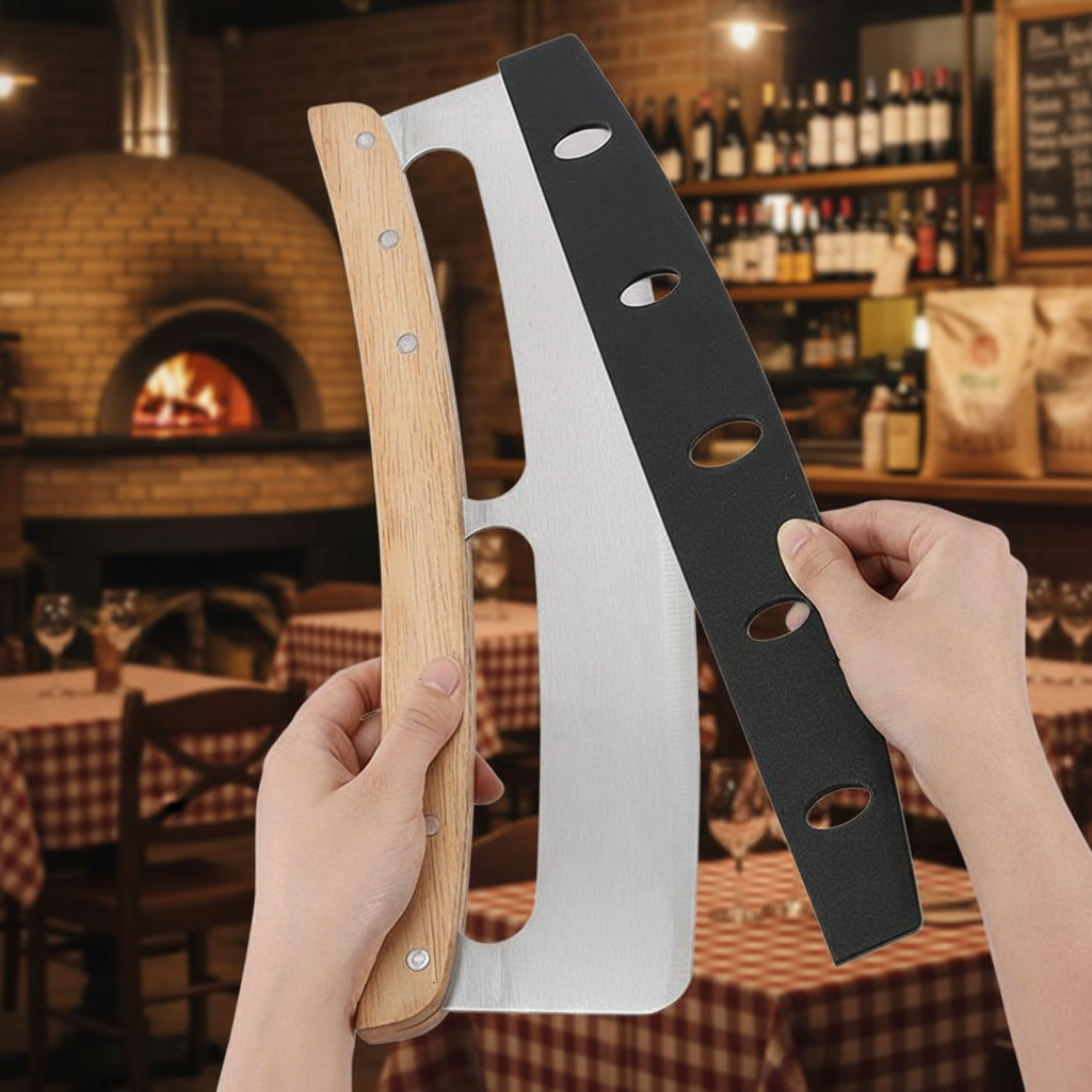 14" Pizza Cutter, Premium Wooden Handle