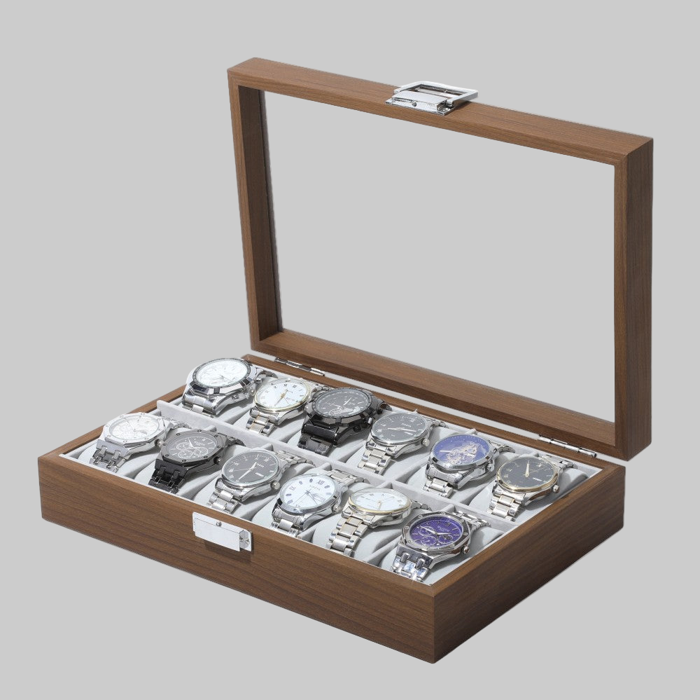 Watch Storage Box, Natural Rubberwood