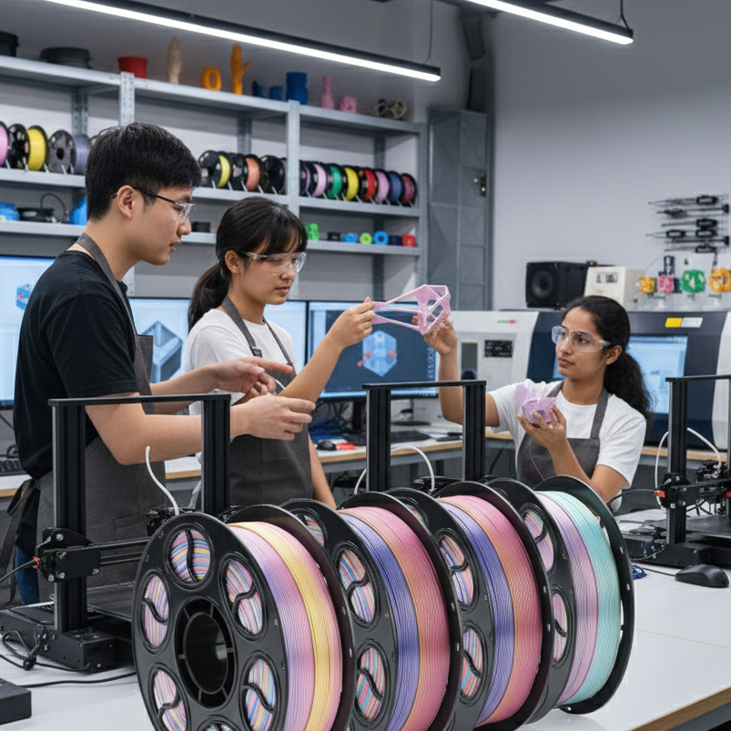 PLA 3D Printer Filament, Silk Three-Color, 1kg (2.2lb) Spool, 1.75mm +/- 0.03mm