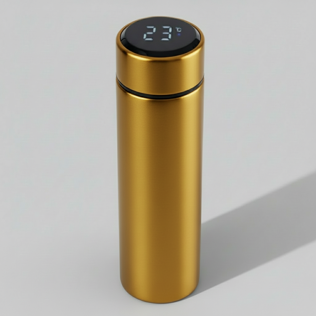 Vacuum Insulated Smart Thermos,  Digital LED Temperature Display, Stainless Steel, 17 Oz