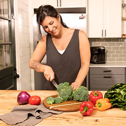 Round Cutting/Serving Board, Acacia Wood, 16x14"