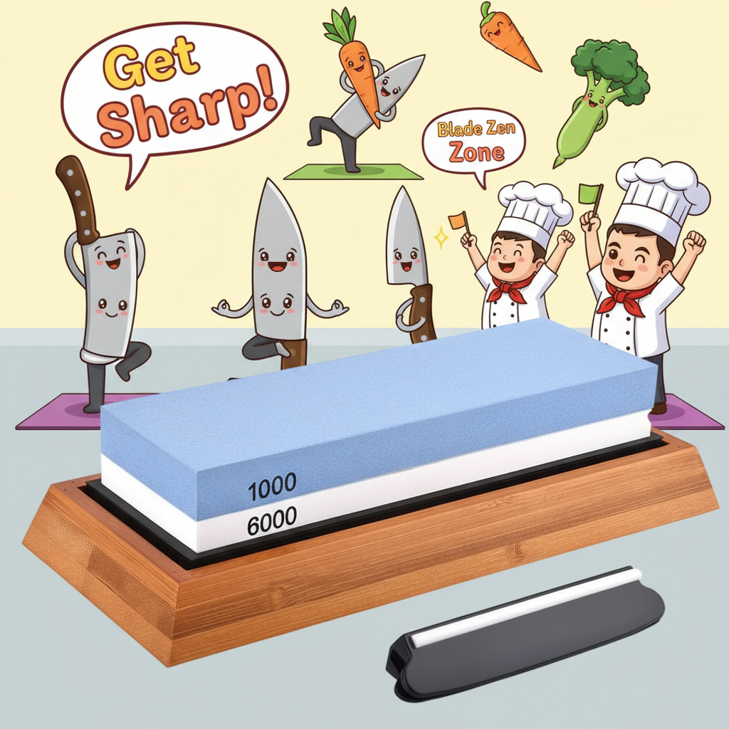 Knive Sharpening Water Stone,  Sized at 7x2.4x1.2 inches, with bonus Angle Guide