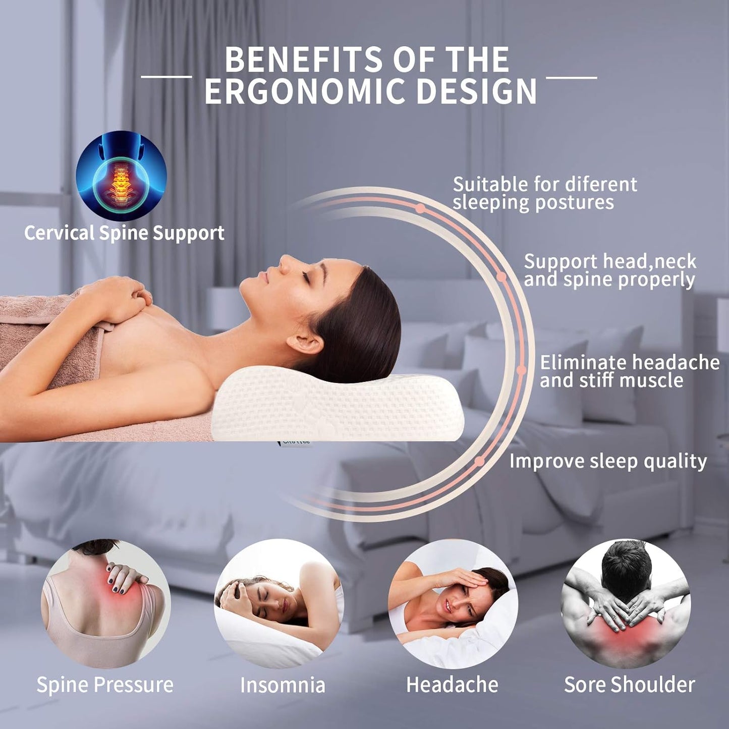 Memory Foam Pillow, 12x16 inches