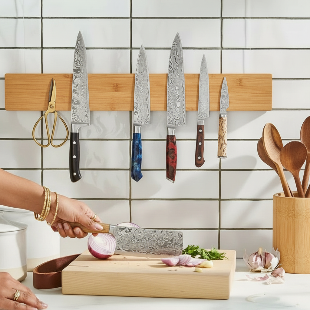 Magnetic Knife Holder, Bamboo Hardwood, 16"