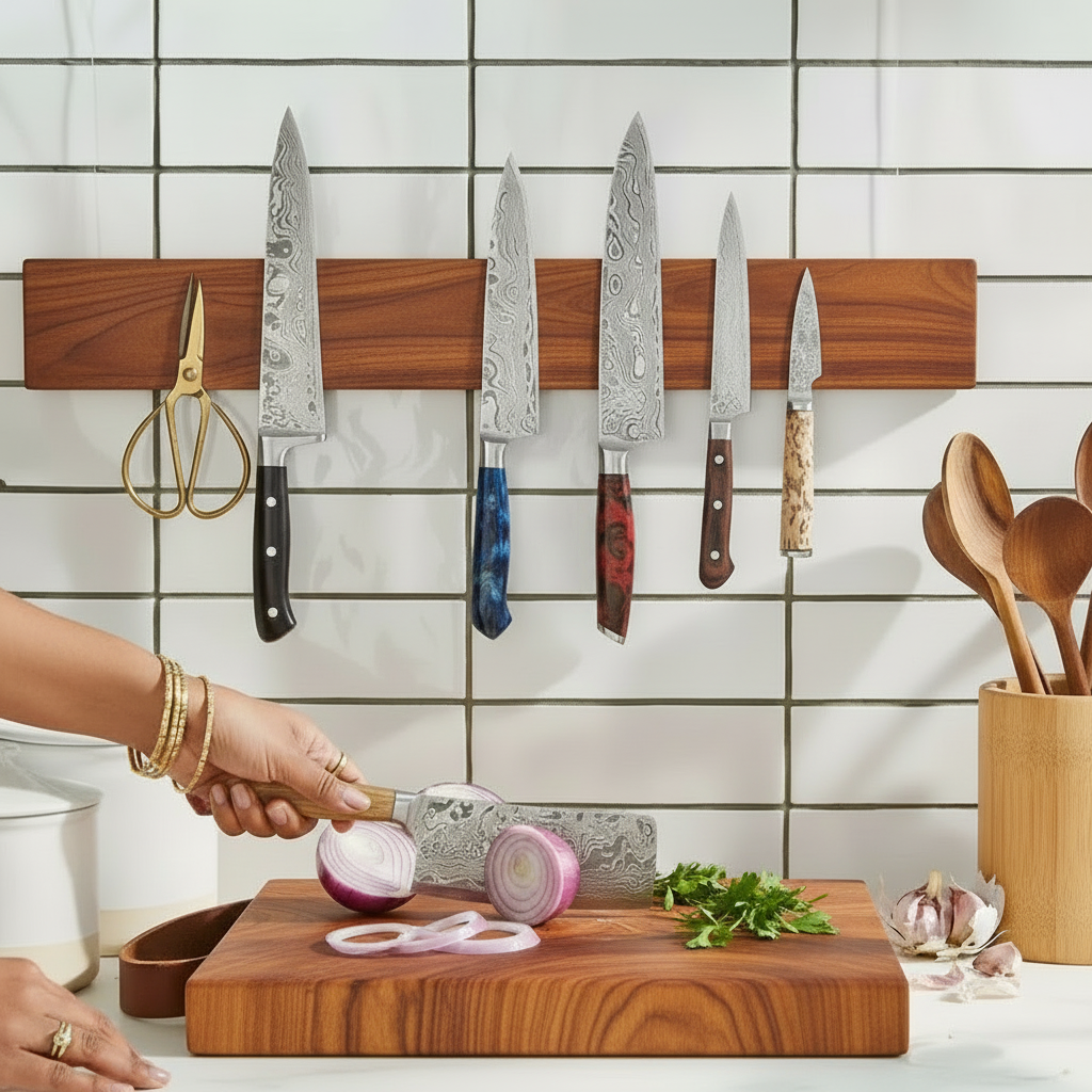 Magnetic Knife Holder, Acacia Hardwood, 16"