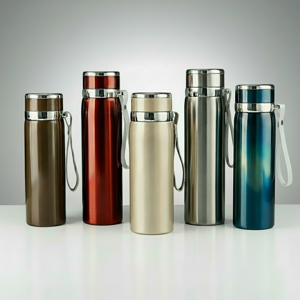 Vacuum Insulated Thermos, Double-wall Stainless Steel, 34 Oz