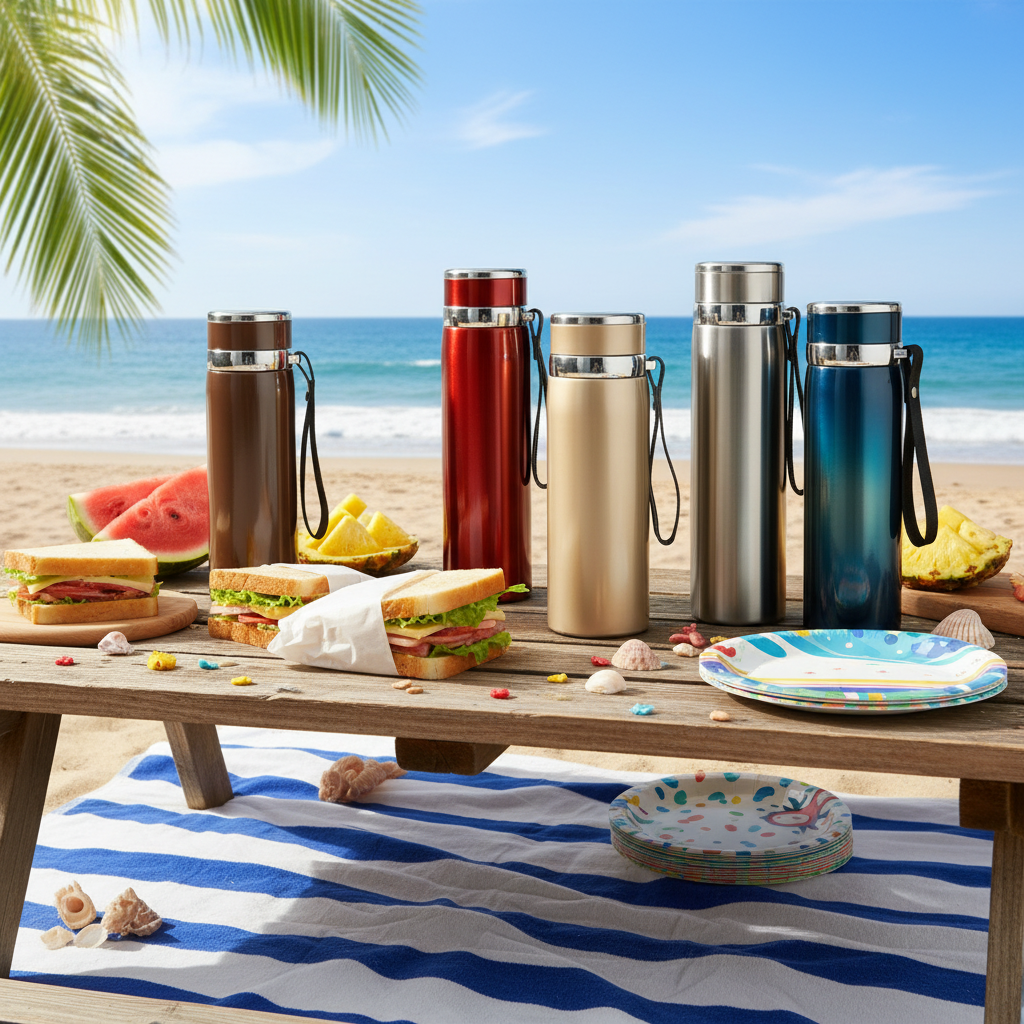 Vacuum Insulated Thermos, Double-wall Stainless Steel, 34 Oz