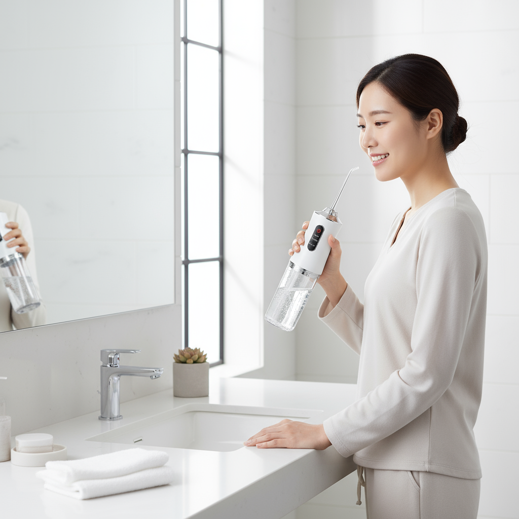 Electric Oral Irrigator, White, Rechargeable