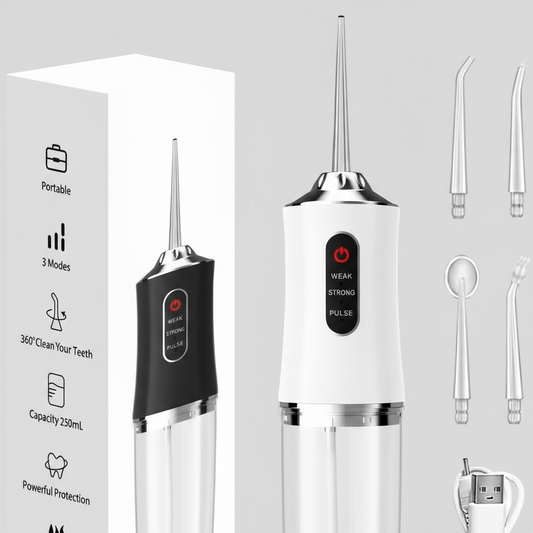 Electric Oral Irrigator, White, Rechargeable