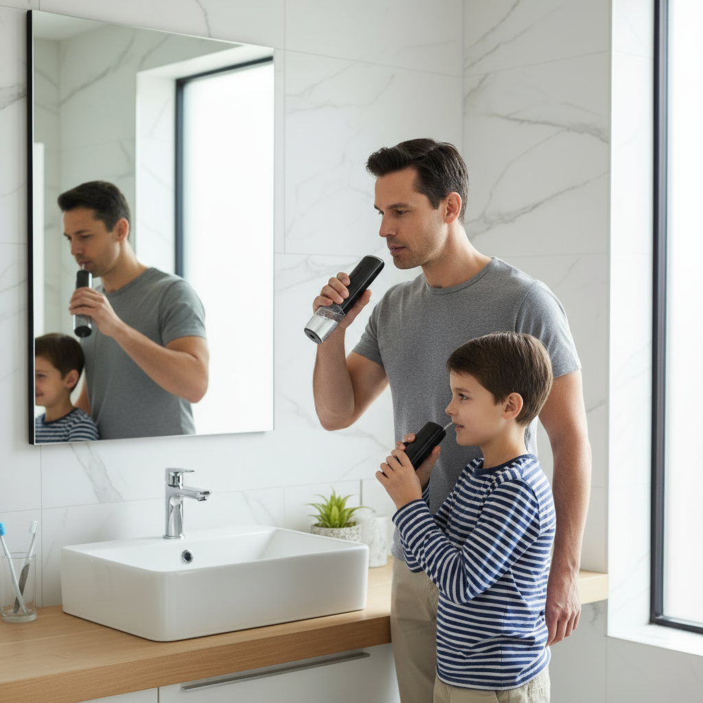 Electric Oral Irrigator, Black, Rechargeable