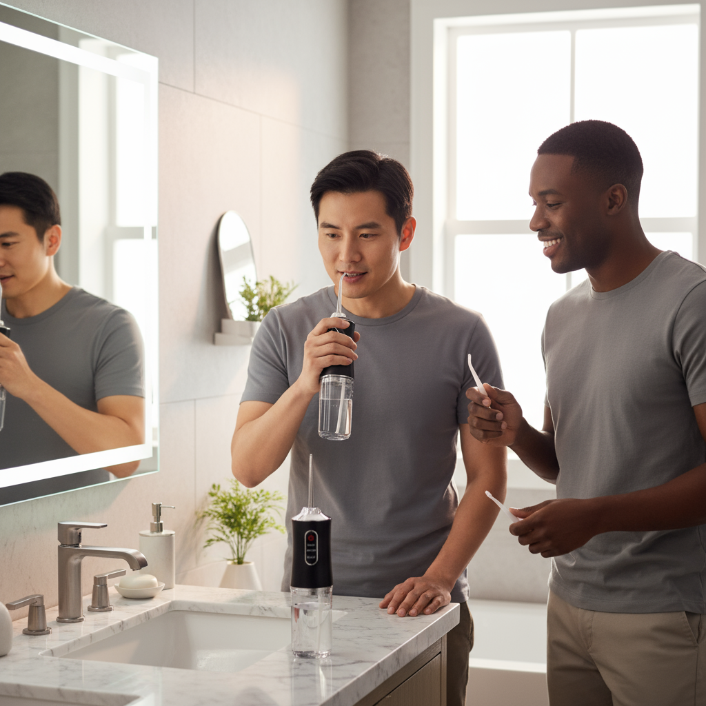 Electric Oral Irrigator, Black, Rechargeable