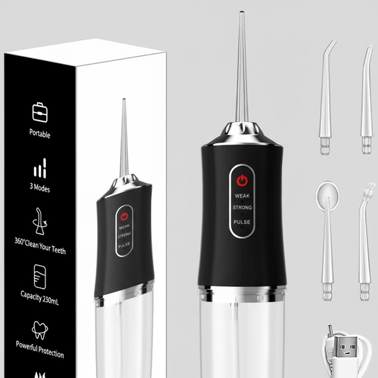 Electric Oral Irrigator, Black, Rechargeable