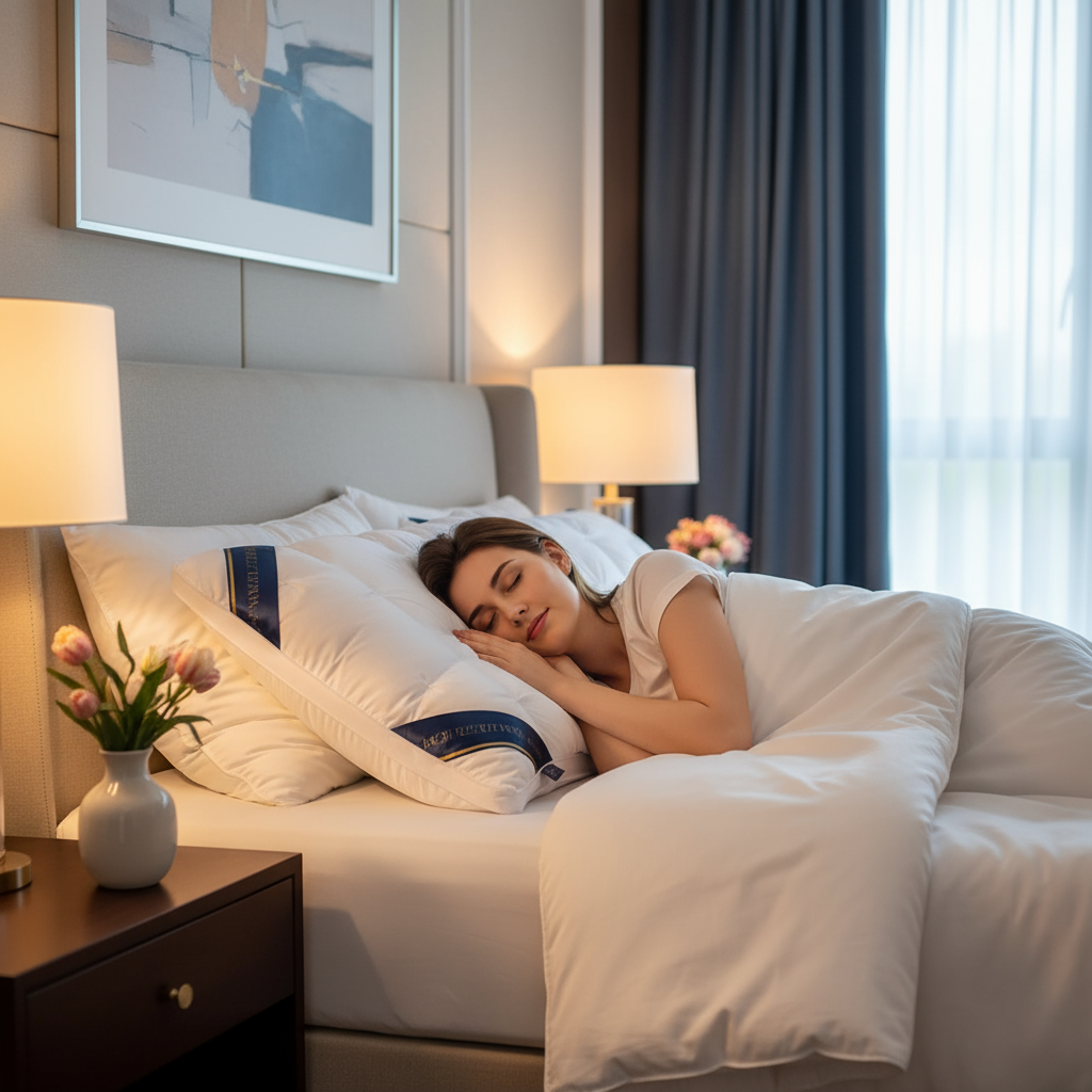 Modern Feather, Comfortable Pillow, White, Washable,  800g