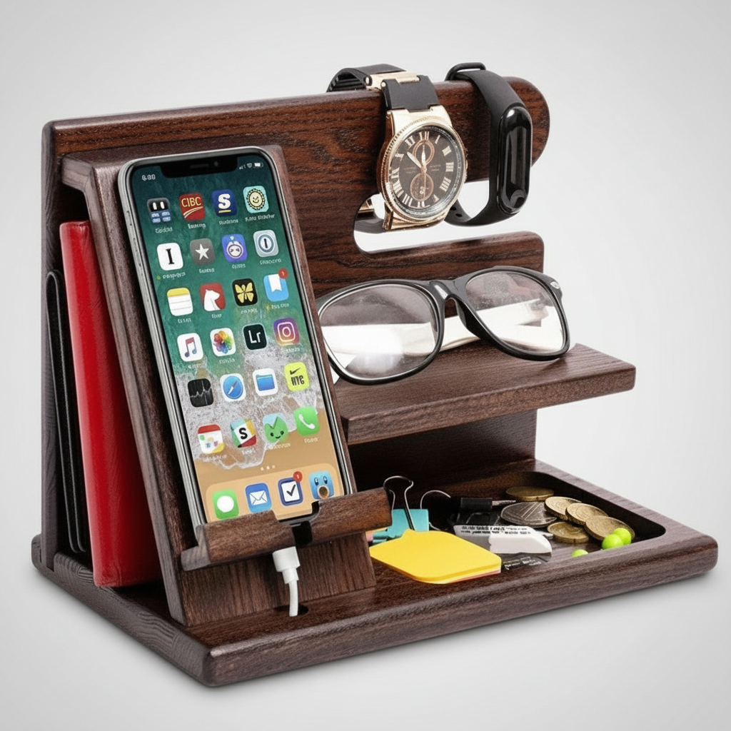 Personal Organizer/Charging Station, Phone, Keys, Watches, Glasses, Wallet...