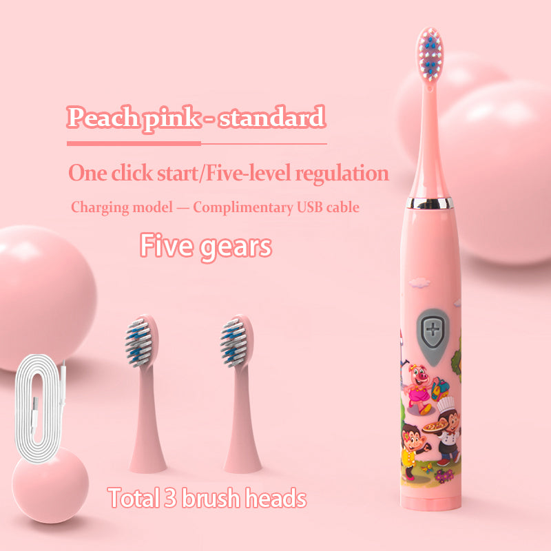 Kids Sonic Toothbrush, Pink, Rechargeable