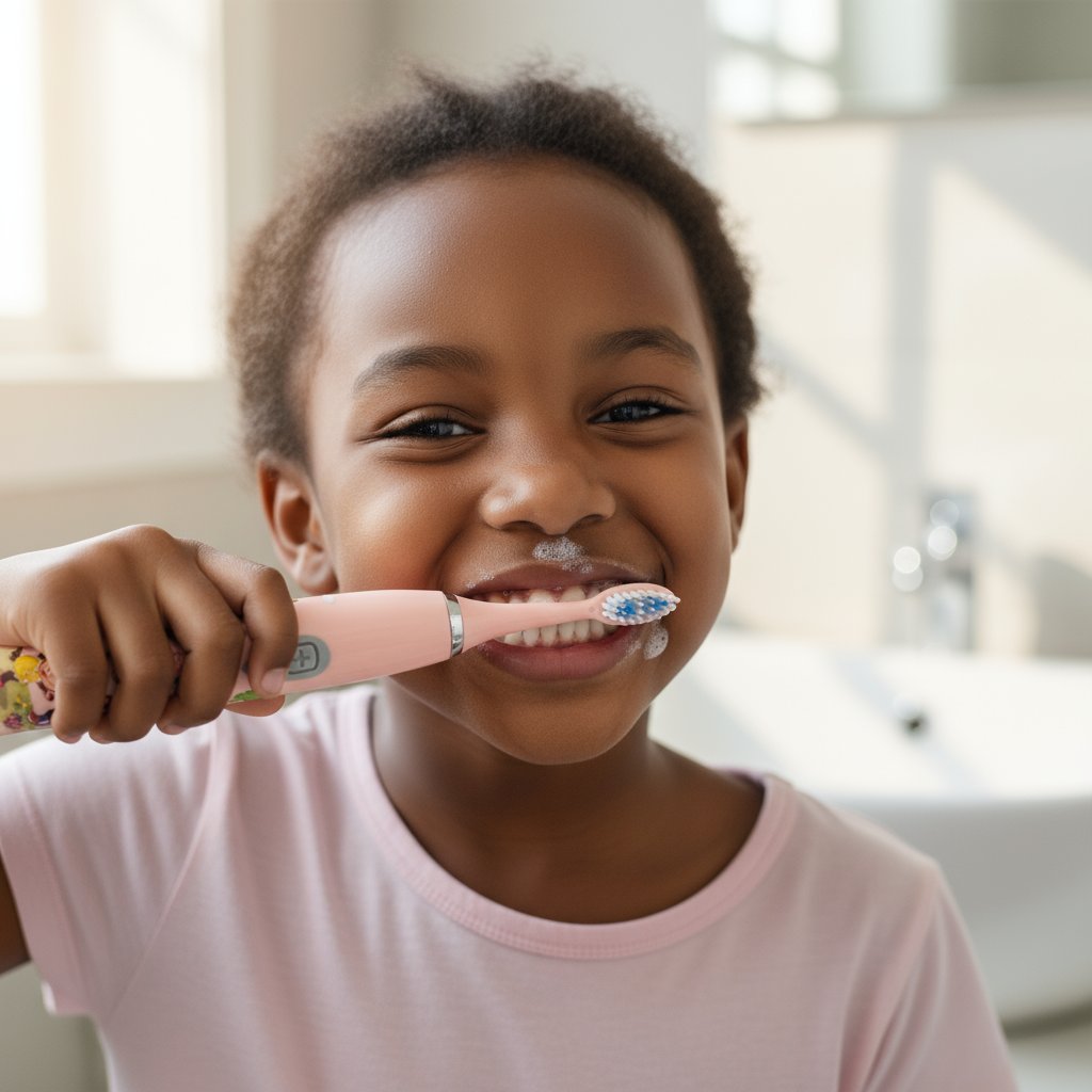 Kids Sonic Toothbrush, Pink, Rechargeable