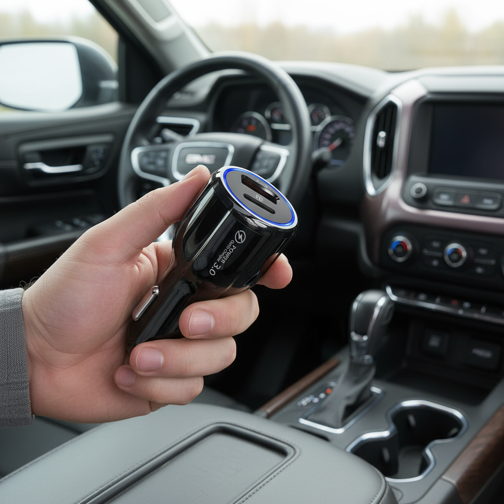 2 Outlets, Black, Car Cell Phone Charger, High Power, 3A