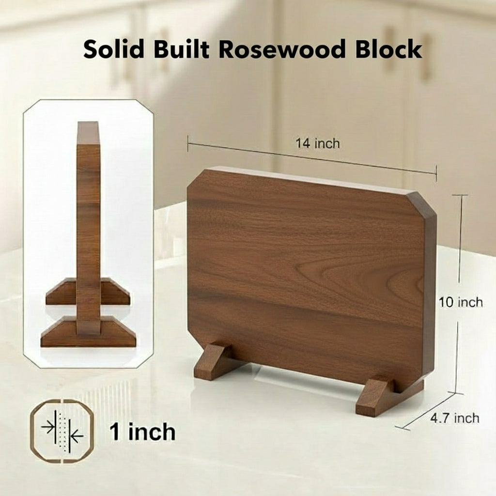 Magnetic Knife Block Thickened Rosewood, 14x10 Inches
