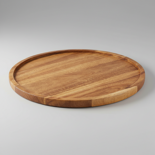 Acacia Wood Dinner Plate/Serving Tray, 10"