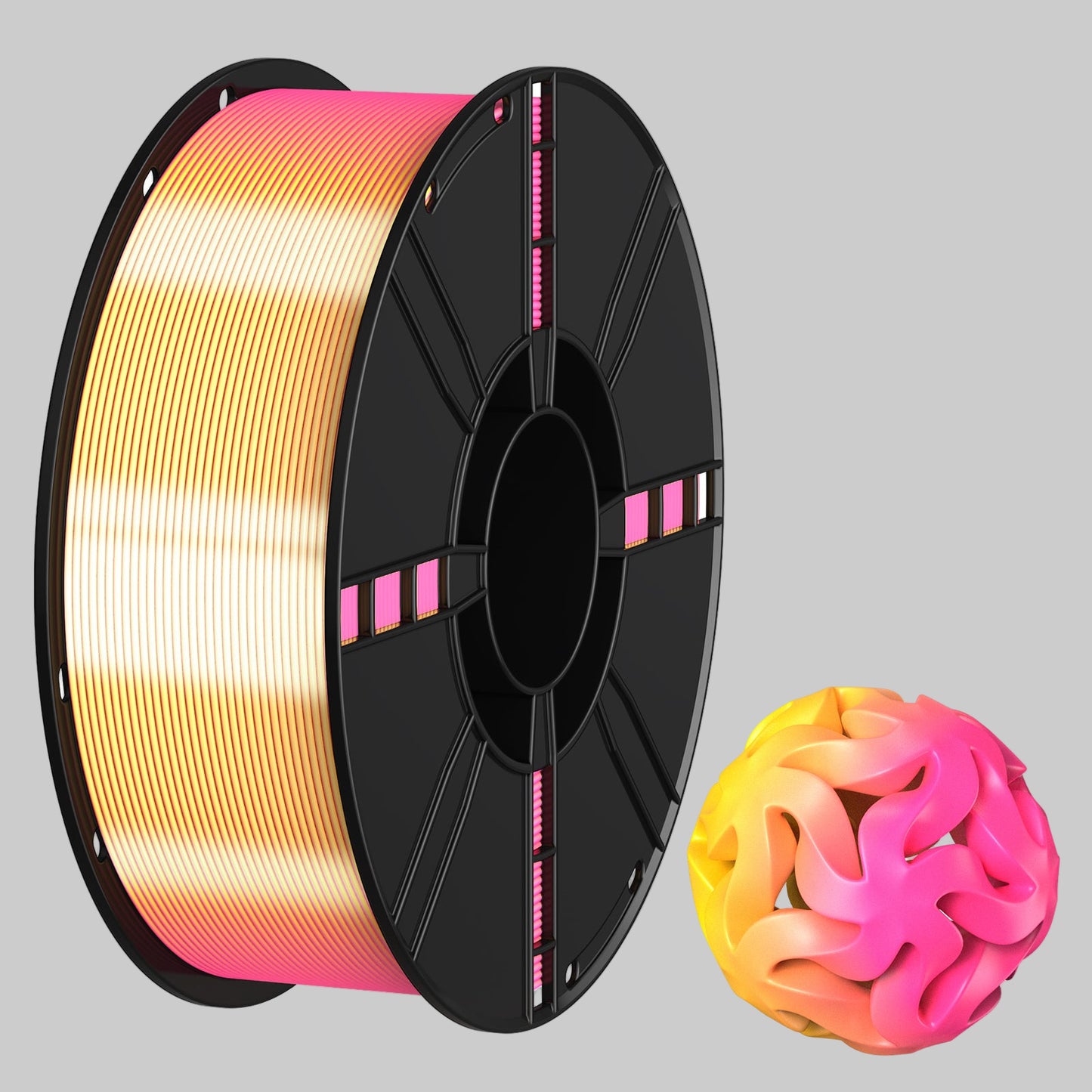 PLA 3D Printer Filament, Silk Two-Color, 1kg (2.2lb) Spool, 1.75mm +/- 0.02mm