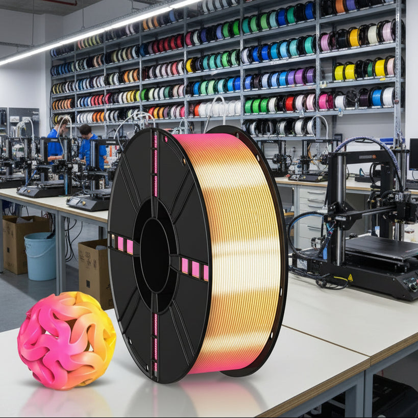 PLA 3D Printer Filament, Silk Two-Color, 1kg (2.2lb) Spool, 1.75mm +/- 0.02mm