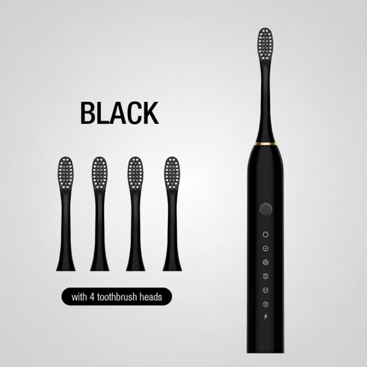 Sonic Electric Toothbrush, Black, Waterproof, Rechargeable