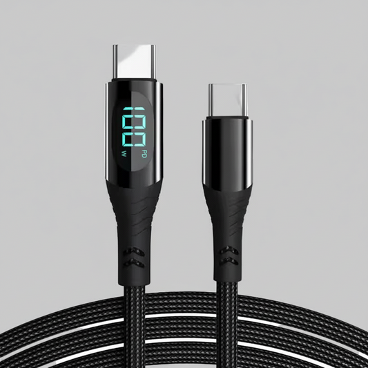 LED 4ft Type-C to Type-C Charging Cable, 100W