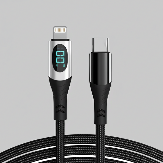 LED 6.5ft TypeC to iPhone Charging Cable, 100W