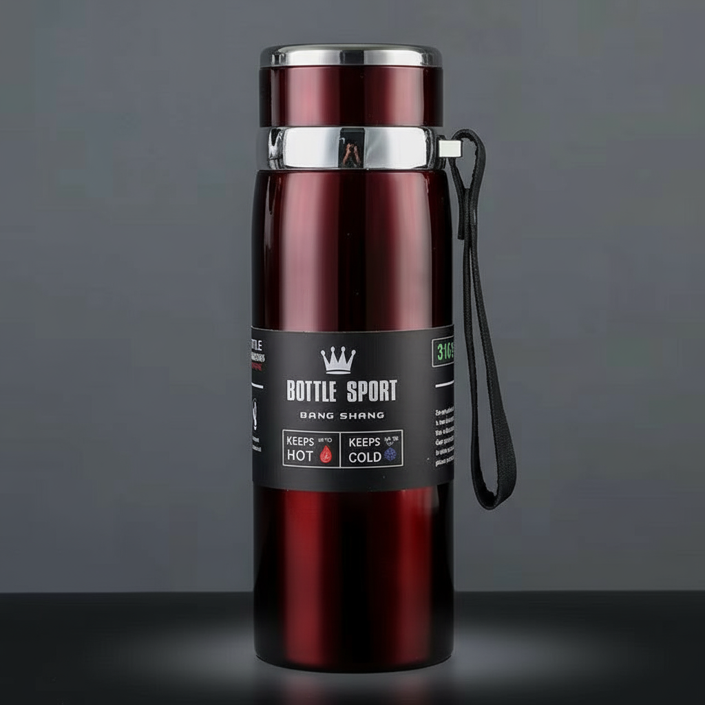 Vacuum Insulated Thermos, Double-wall Stainless Steel, 34 Oz