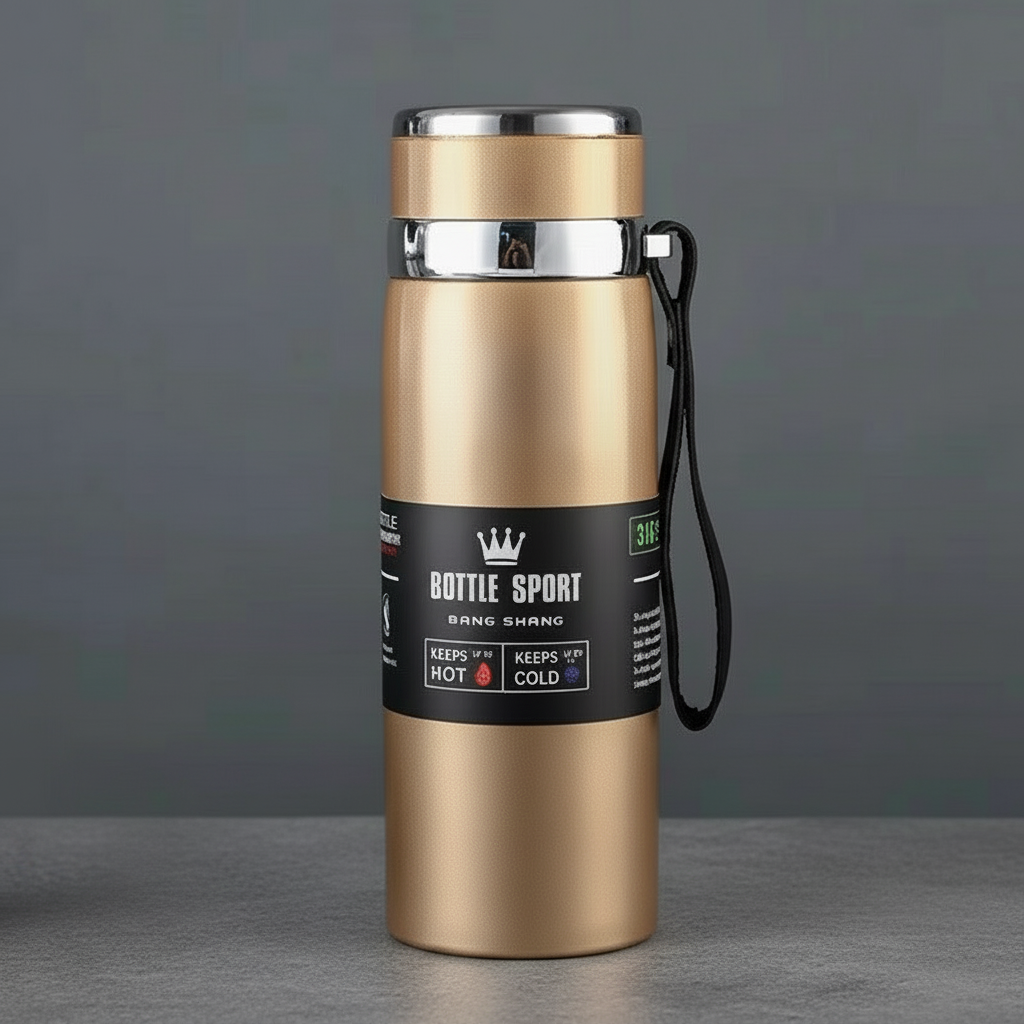 Vacuum Insulated Thermos, Double-wall Stainless Steel, 34 Oz