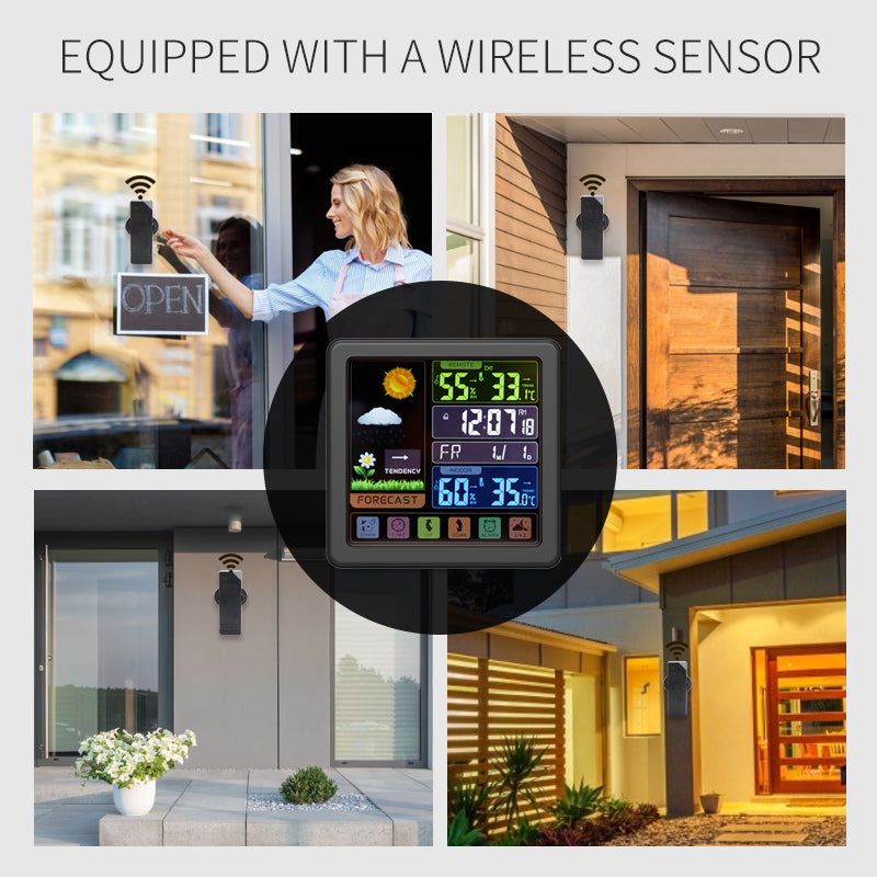 Digital Weather Station, Black with Indoor/Outdoor wireless sensor